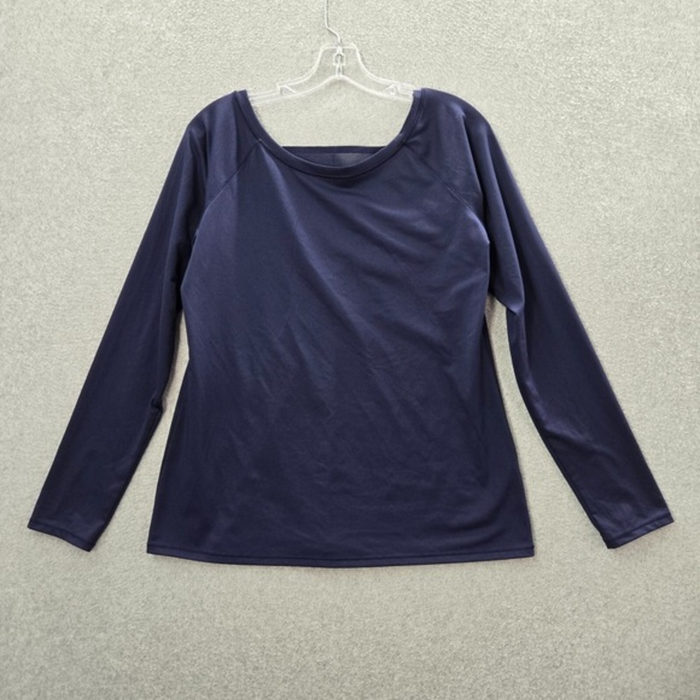 Calia Women Activewear Top Large Blue Elastic Back Long Sleeve Shirt